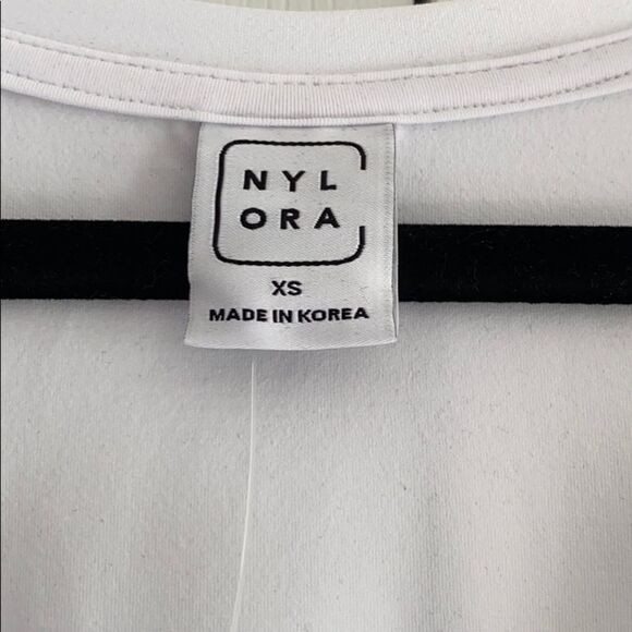 Nylora White Partial Mesh Tank Top w. Side Stripes - Multiple Sizes - Picture 5 of 8